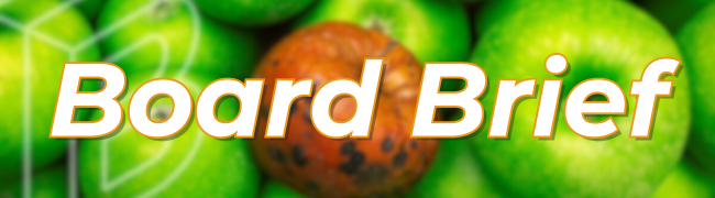 Board Brief Title with apples as a background image