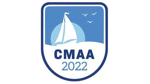 2022 CMAA World Conference Logo: a sailboat on a gentle ocean