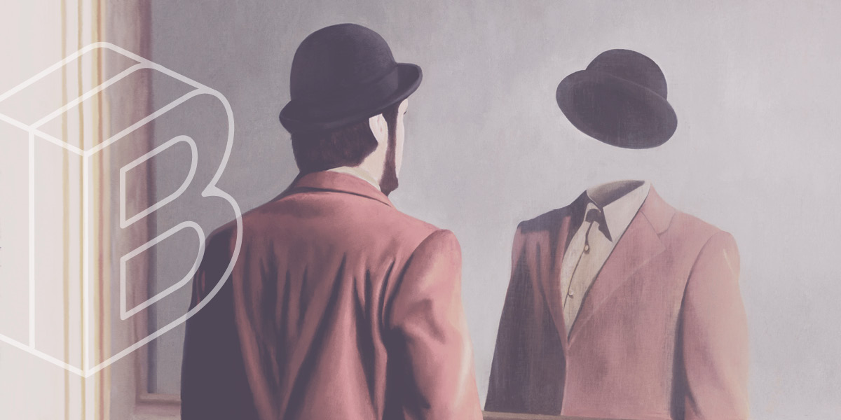 Banner image: Two people wearing suits and hats, except one is invisible