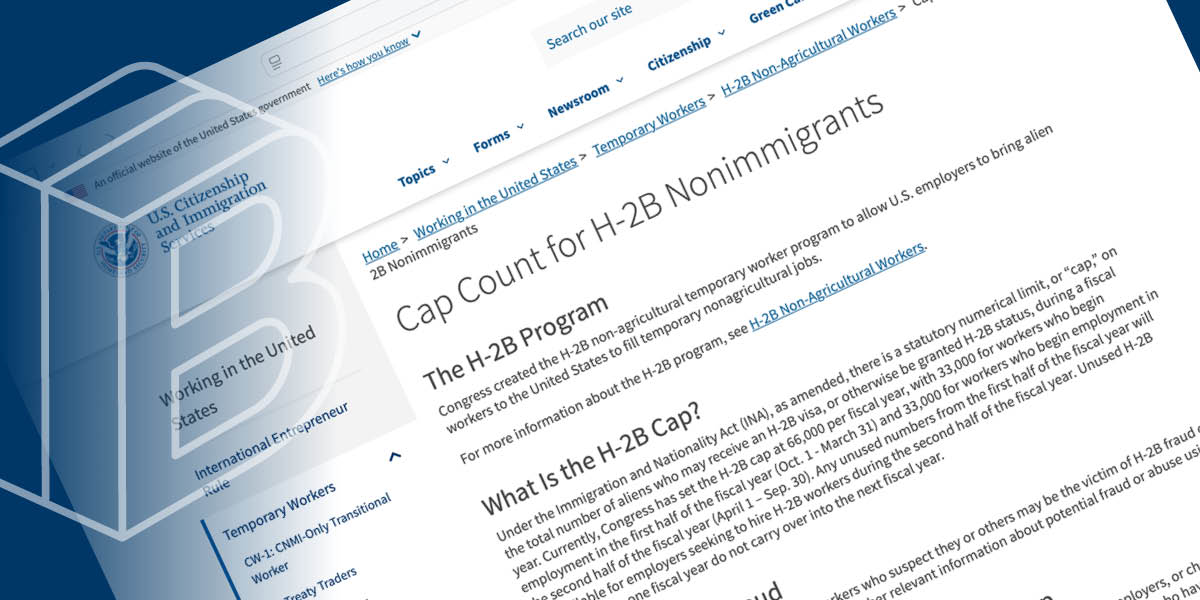 Banner Image of immigration paperwork about H-2B